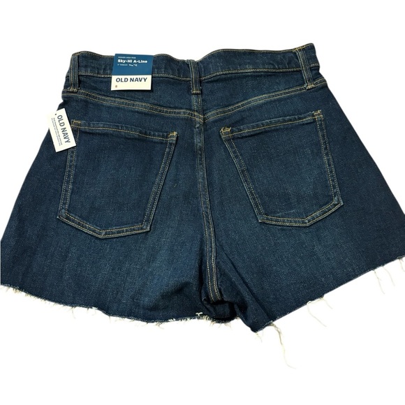 Old Navy Dark Blue Distressed Jean Shorts - Picture 2 of 3